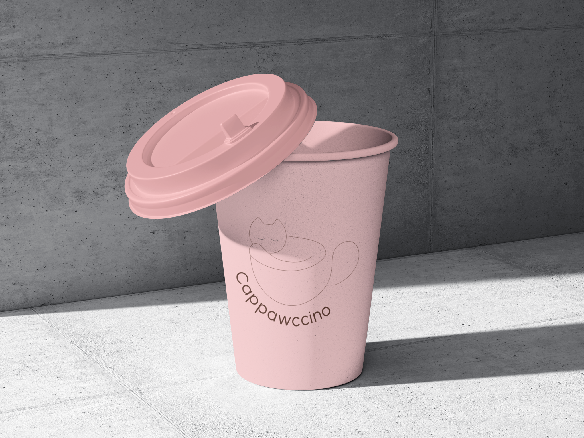 Cappuccino branded takeaway cup