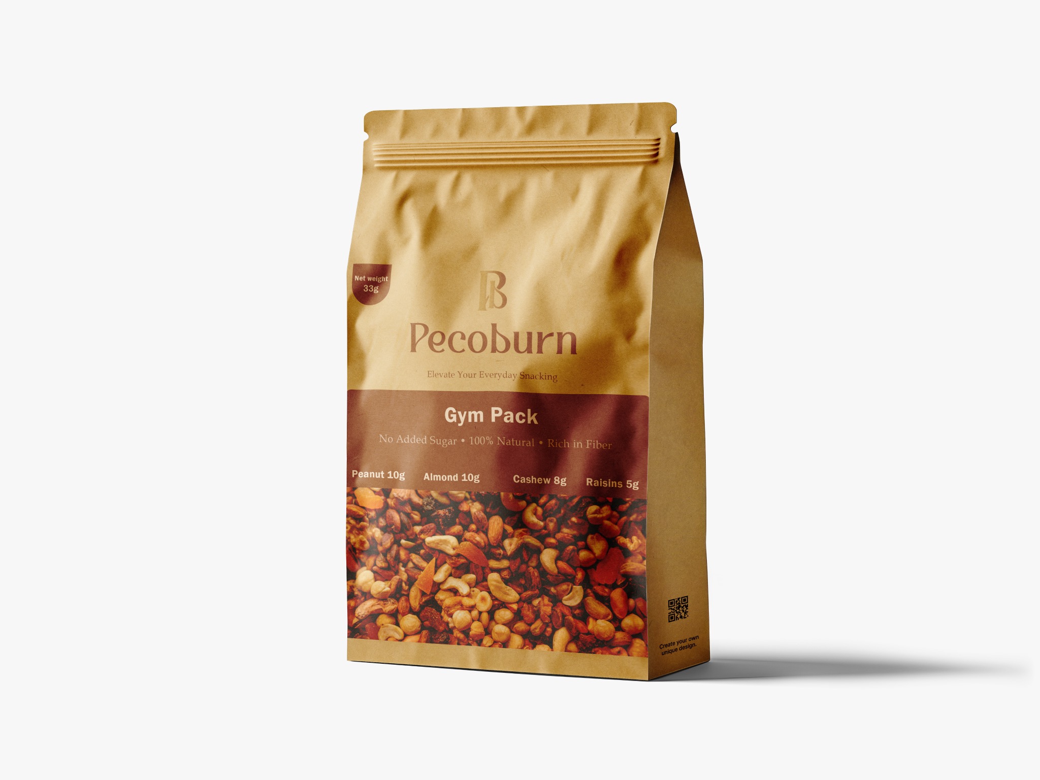 Kraft paper pouch mockup