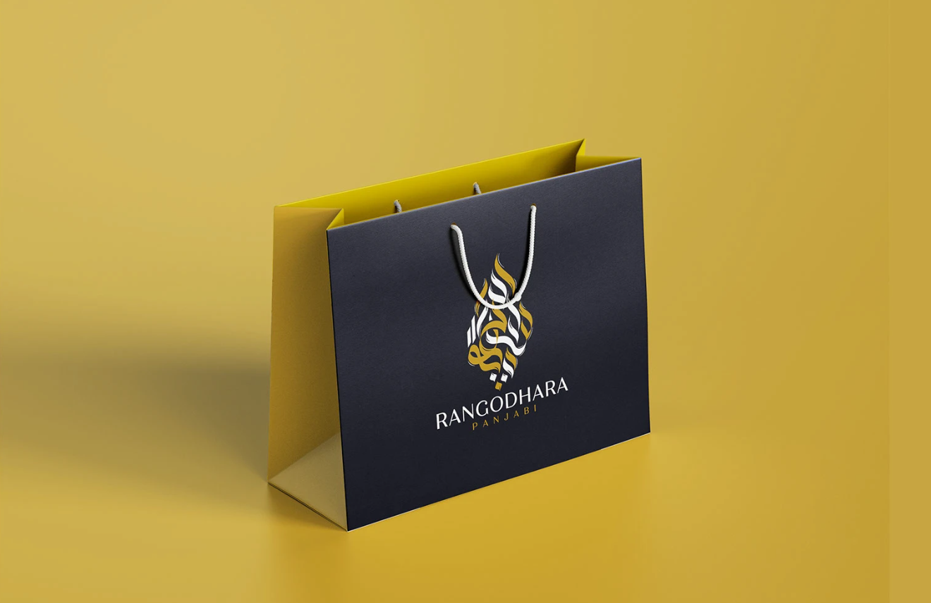 Branded tote in a studio setting